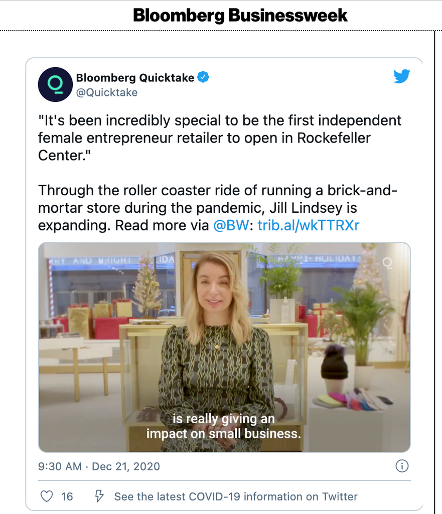 JILL LINDSEY IN BLOOMBERG BUISNESS!