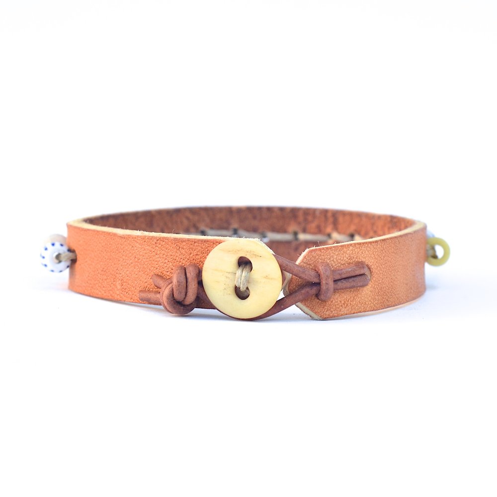 Leather and Bead Bracelet